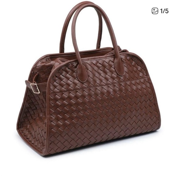 Urban Expressions Rhonda Woven Top Handle Bag in Chocolate Brown NWT - Picture 1 of 10